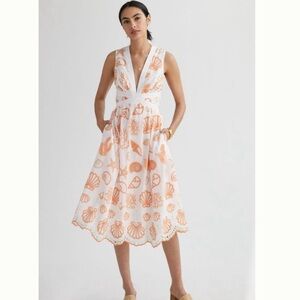 Anthropologie Maeve Embroidered Shell Sundress